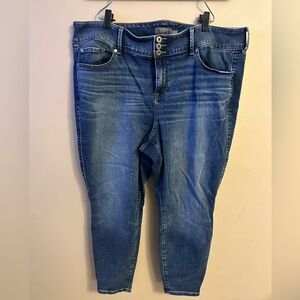 Torrid Blue Jeggings with Faded Denim Look